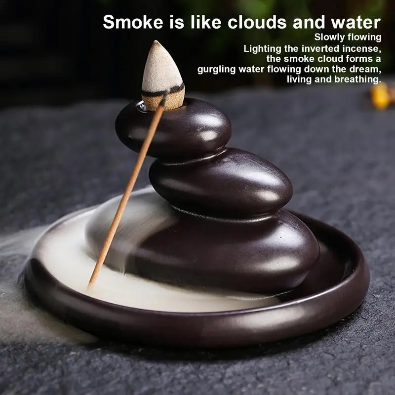 Soporte para quemador de incienso, soporte de porcelana tradicional y elegante para aromaterap, cascada, reflujo de humo - imagen 5