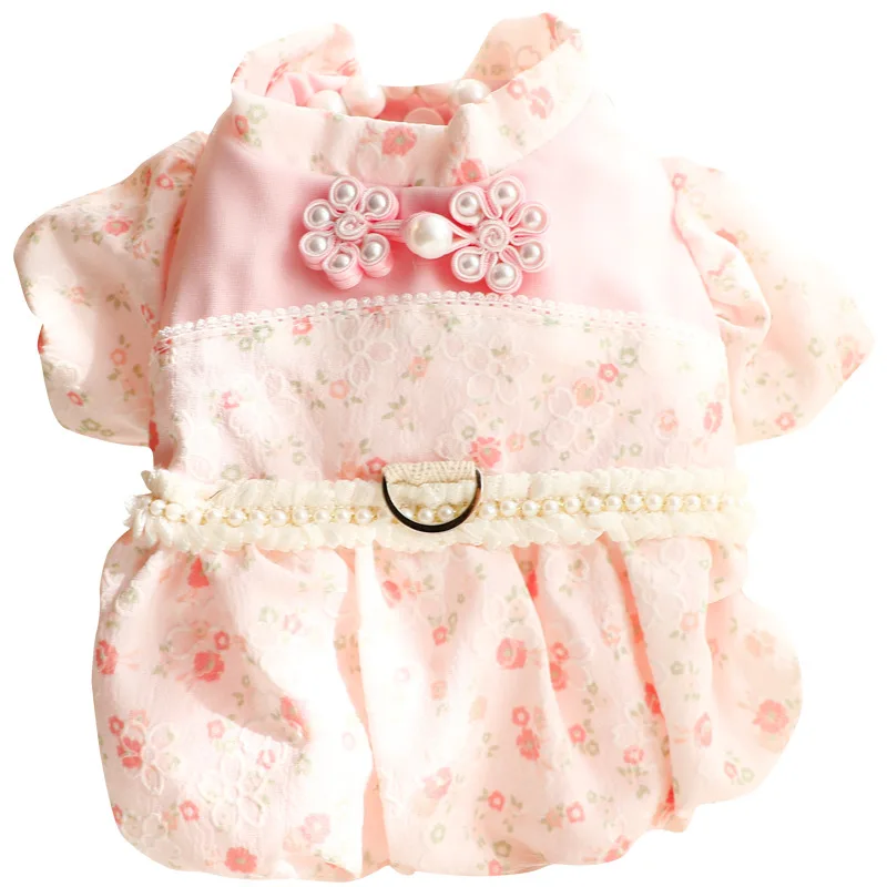 Vestido fino de gato para primavera y verano, vestido de princesa, falda Retro estampada, diseño de perros pequeños, Bichon, Chihuahua y ropa de peluche - imagen 5