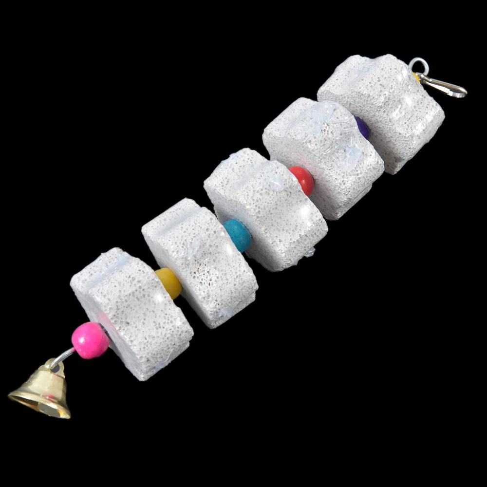 Mineral para loros y mascotas, juguete para jaula de pájaros, piedra de molienda, forma de flor, estilo colgante, accesorios para loros - imagen 4