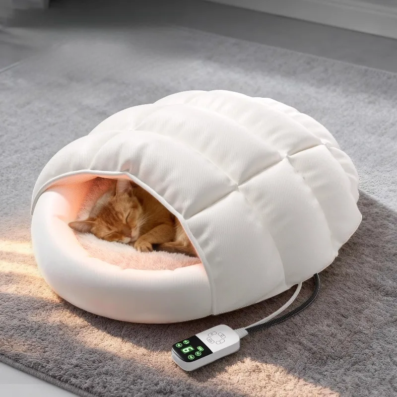 Cama calefactora para gatos, camas cálidas de invierno para gatos, saco de dormir para gatos de temperatura constante, cama para dormir con regulación de temperatura de varios niveles