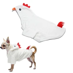 Disfraz de Halloween para perros Diseñador de pollo 3D, sudaderas con capucha de Acción de Gracias para perros para mascotas pequeñas y medianas, ropa de cosplay de animales lindos para perros
