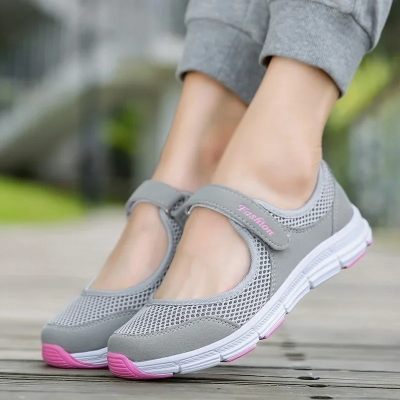 Nuevas zapatillas de deporte informales de moda de verano para mujer, zapatos transpirables de malla, zapatos deportivos para caminar y correr - imagen 3