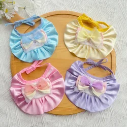 Babero de primavera para mascotas, bufanda brillante con lazo para gato, bonito accesorio para el cuello de perro de color helado, accesorios para cachorros