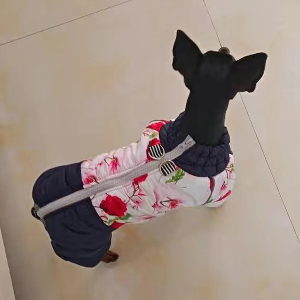 Abrigo de invierno para cachorros y perros, monos cálidos a prueba de viento para mascotas, monos de Pomerania maltesa para perros pequeños, ropa para mascotas para hombre y mujer - imagen 4