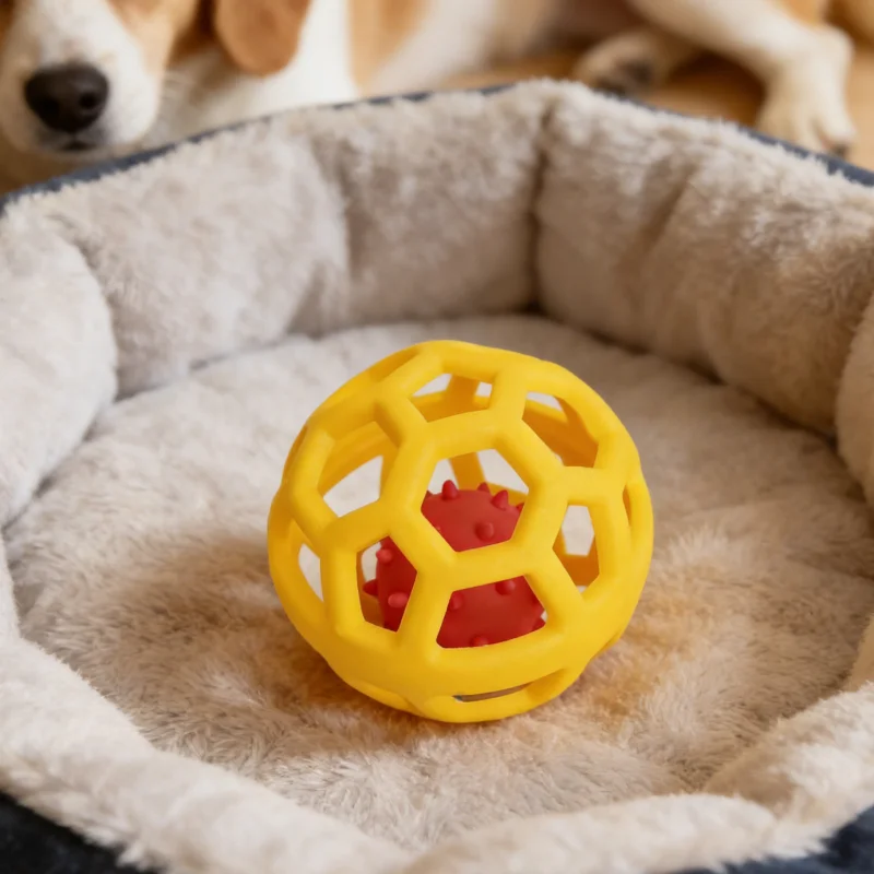 Pelota de entrenamiento TPR indestructible para perros y cachorros - imagen 3