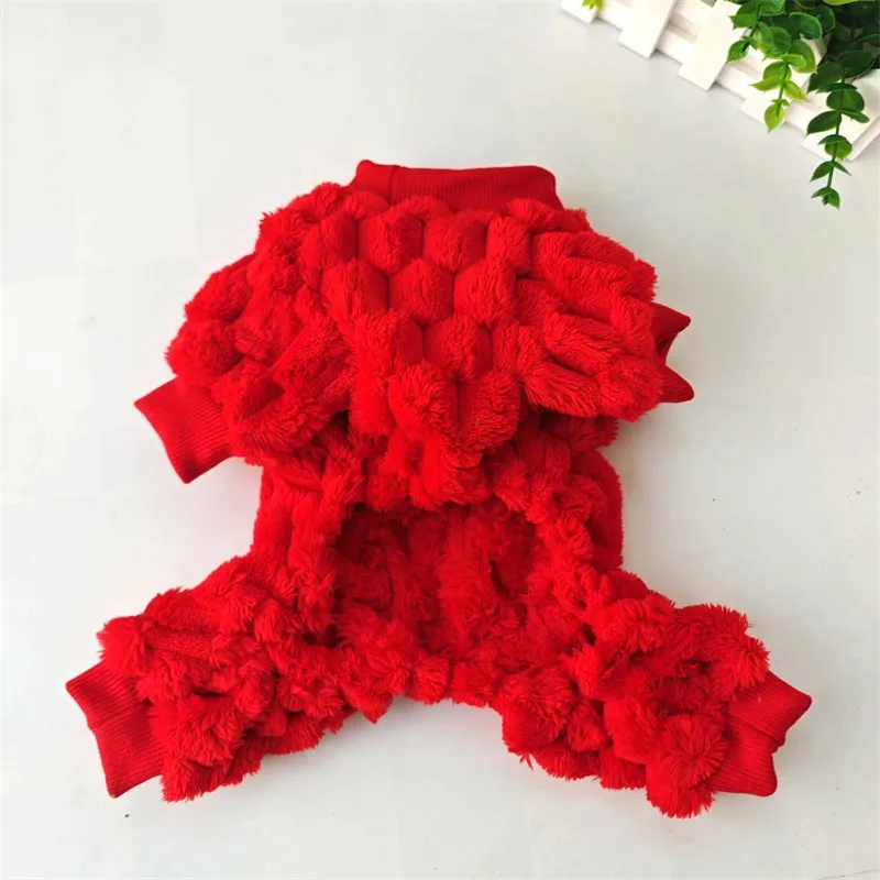 Mono con capucha de lana para perros y gatos – Pijama suave y cálida - imagen 2