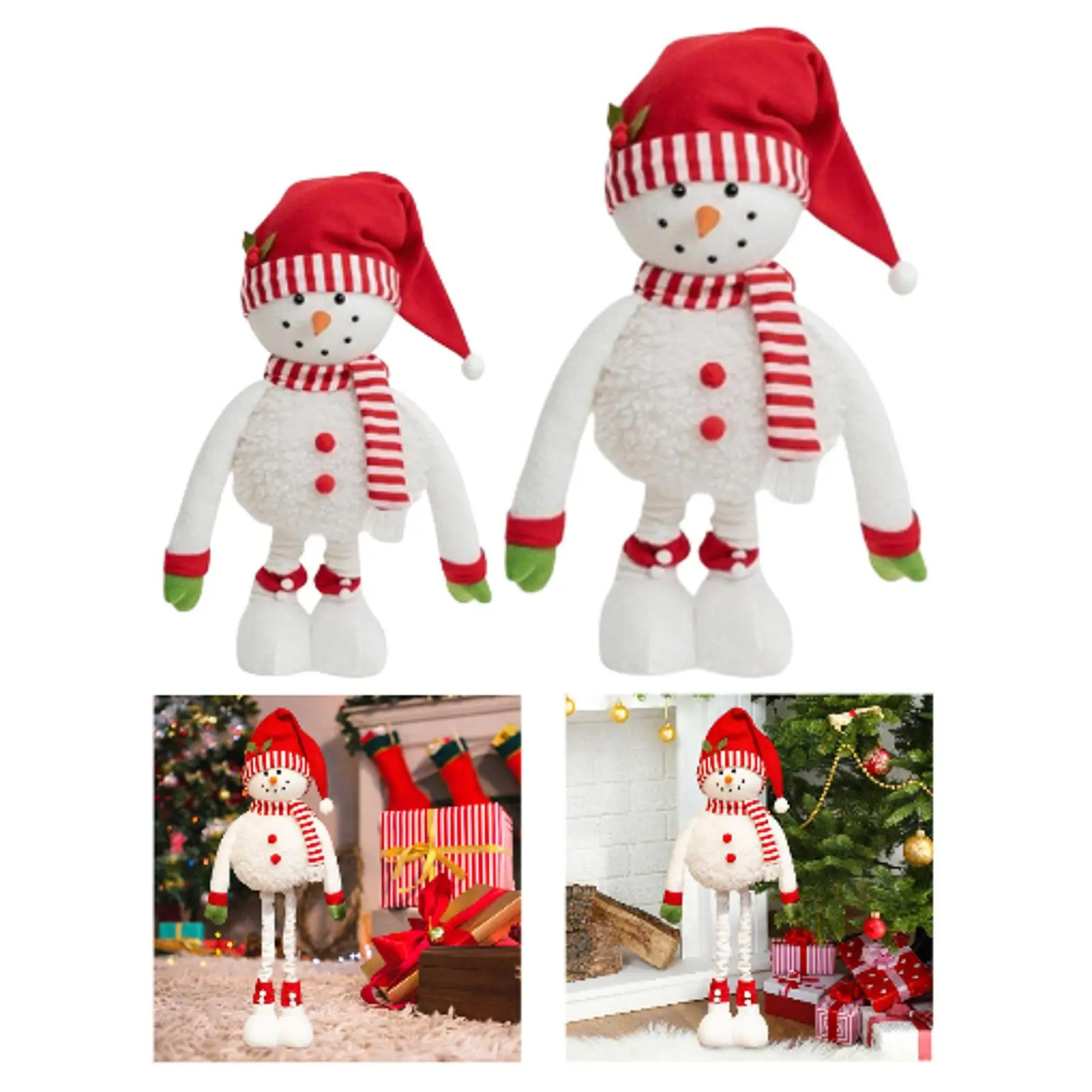 Telescopic Christmas Snowman Figurine Gift Toy Nordic Christmas Figure Decoration for Winter Festival Office Bedroom Living Room - imagen 2