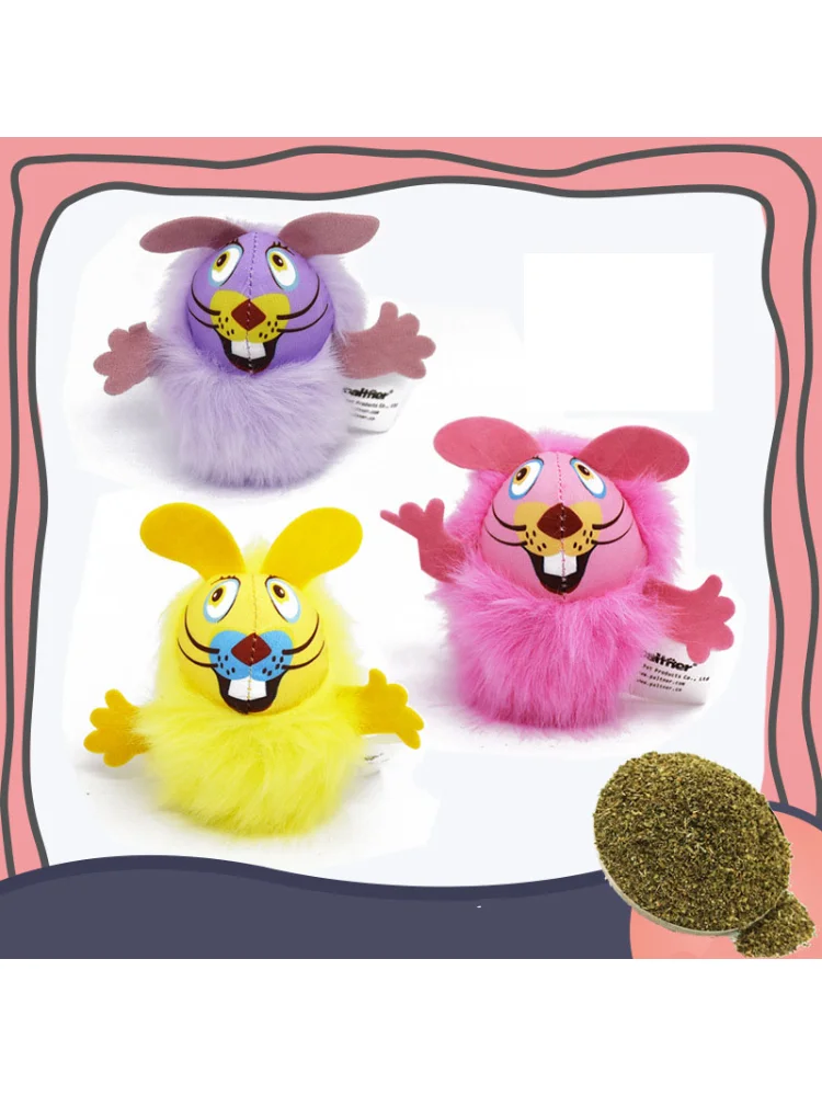 Rompecabezas de hierba gatera Natural de ratón de peluche, Juguetes Divertidos, bola suave, suministros interactivos para mascotas, envío directo, venta al por mayor - imagen 3