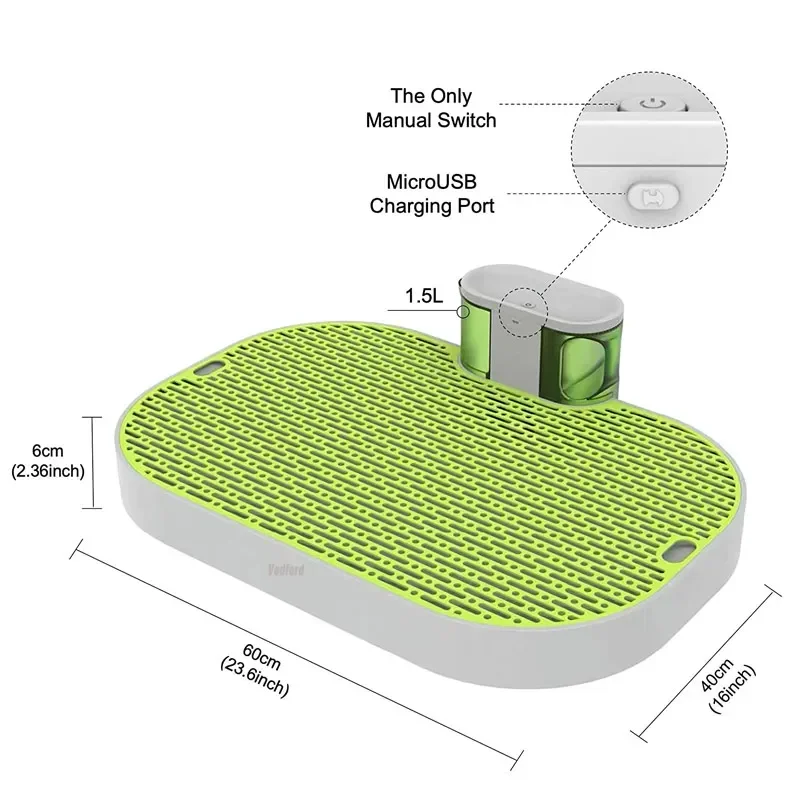 Inodoro inteligente para mascotas, orinal de entrenamiento para interior, bandeja para cachorros con recogida automática de orina y sin almohadilla de papel - imagen 3