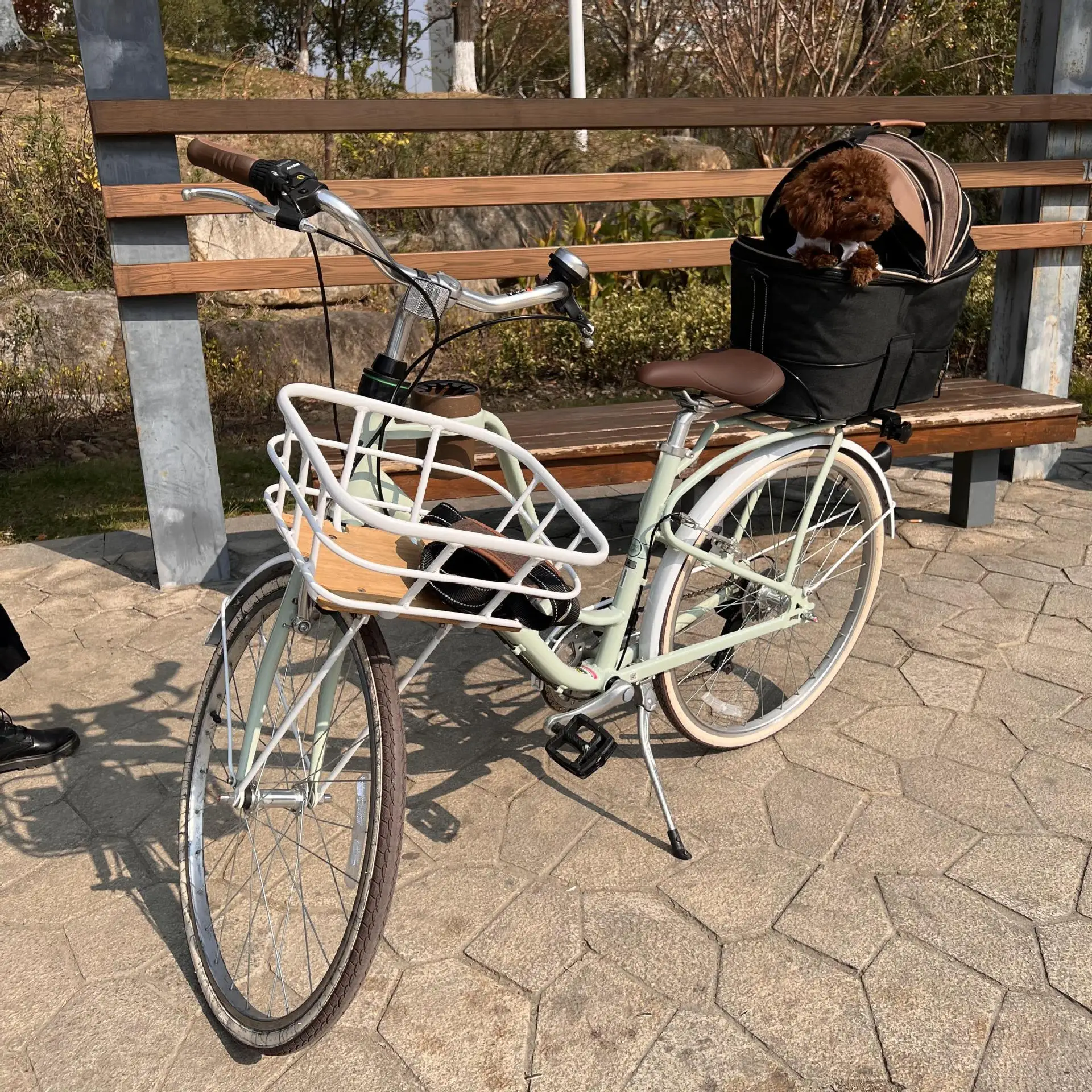 Asiento trasero de bicicleta, bolsa de coche para perros y mascotas, gran capacidad, vehículo eléctrico, Scooter azul, bolsa de lona plegable de mano para coche, productos para mascotas