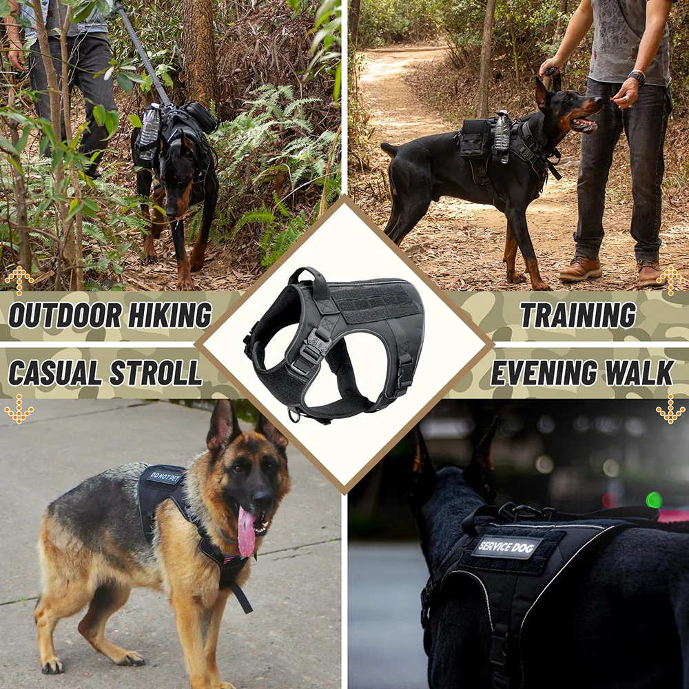 Arnés para perros, chaleco, Collar, conjunto de correa, arnés reflectante para mascotas, sin extracción, ajustable para perros pequeños, medianos y grandes, accesorios de entrenamiento - imagen 3