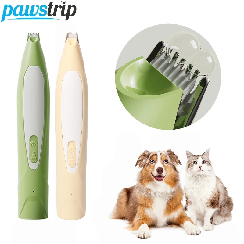 Recortador de pelo recargable para mascotas, afeitadora de pies para perros con luz LED, cortapelos eléctrico para mascotas, herramientas de aseo para mascotas sin ruido, accesorios para perros