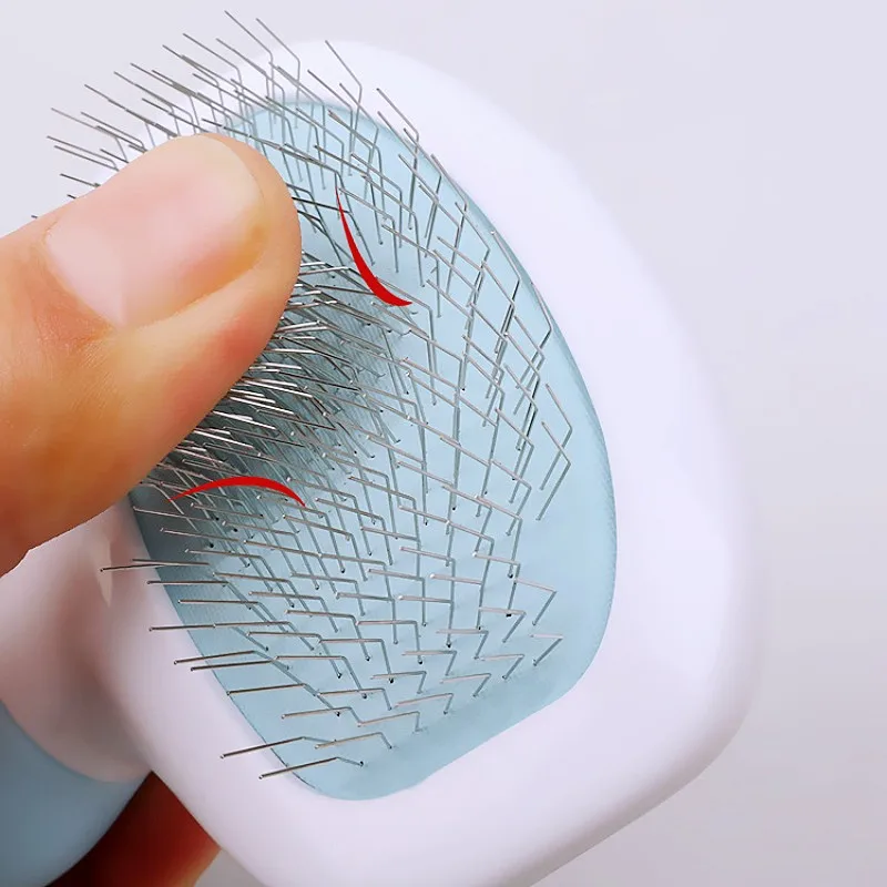 Peine para perros, cepillo de masaje para perros, removedor de pelo para mascotas, dientes largos, peine para perros, peines de acero inoxidable para perros, cepillo de aseo, suministros para mascotas - imagen 3