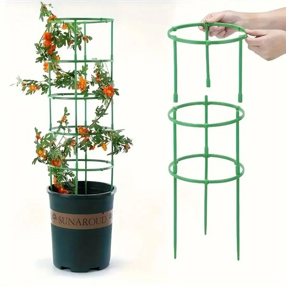 Soporte de plástico semicircular para plantas, varilla de fijación para bonsái, estaca de enredaderas trepadoras, soporte de anillo para flores de jardín, estante para estacas de plantas - imagen 3