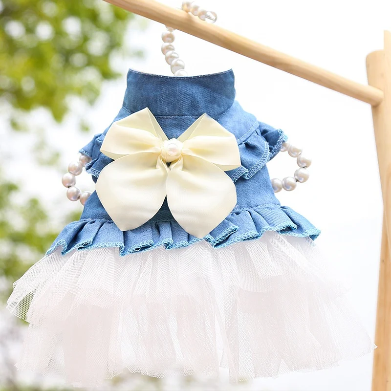 Vestido de tul para perros y gatos – Estilo princesa con lazo - imagen 3