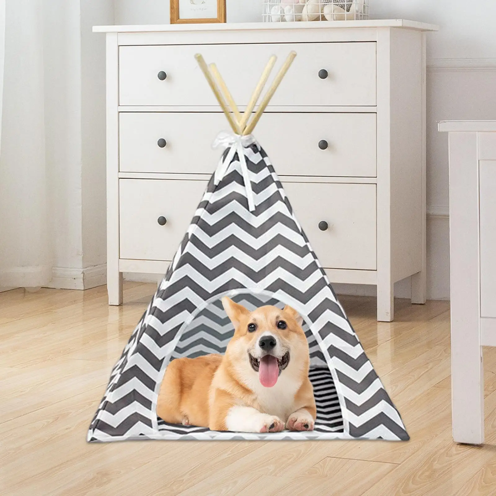 Pet Teepee Dog House Cat Tent Bed Nest Shelter Warm Winter Tent Mat Cushion Sleeping Bed for Indoor Puppy Accessories