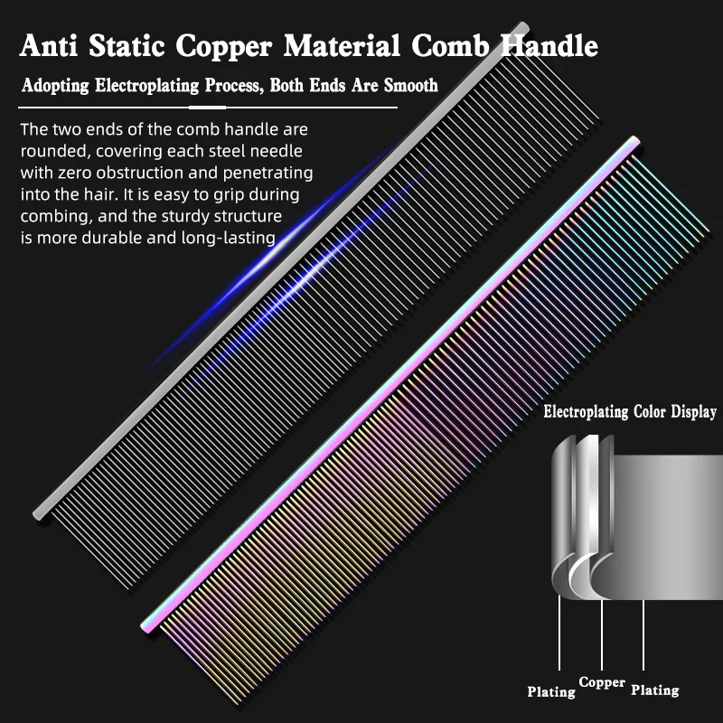 Nuevo estilo, peine de piano para el cuidado de mascotas, competencia especial de peluche, caniche, pelo abierto, peine de nudo, selección de pelo de perro, peine de línea recta - imagen 3