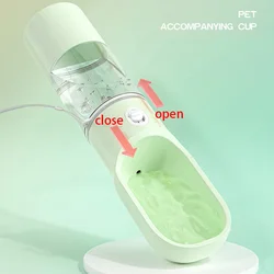 Botella de agua para perros y gatos antifugas con tazón comida paseos