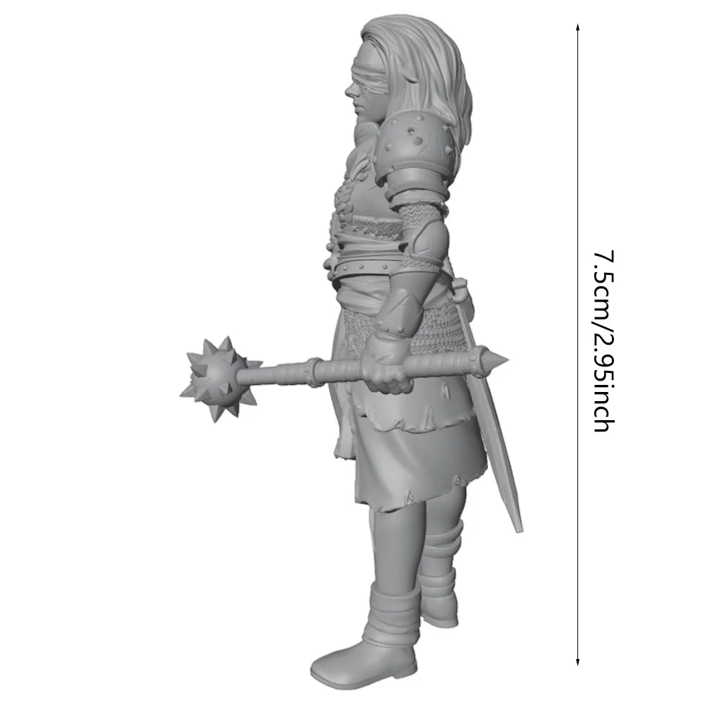 Figura de resina para coleccionismo guerrera con martillo lobo - imagen 4