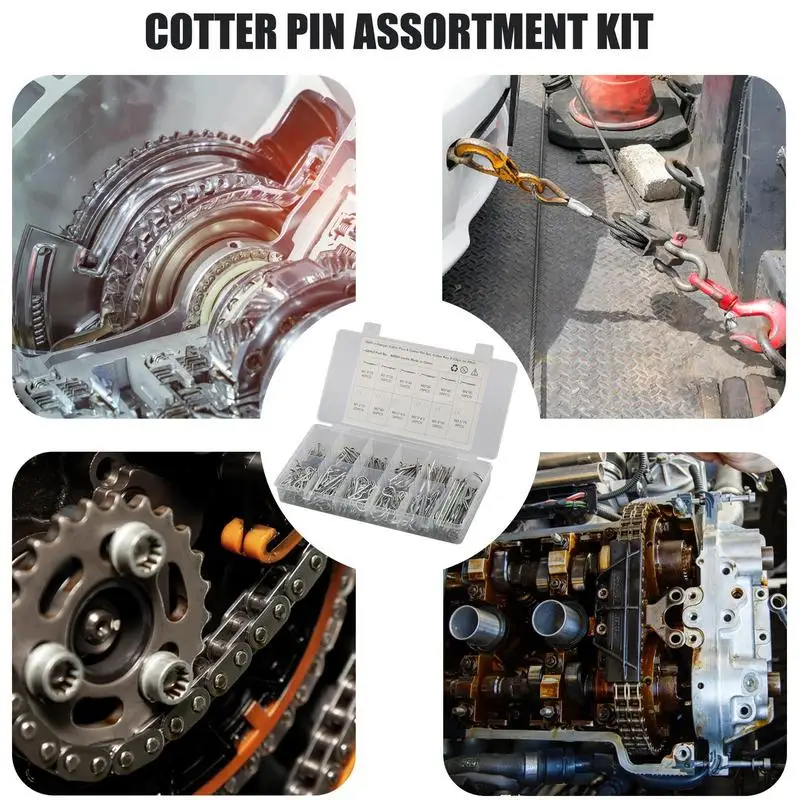 Kit surtido de pasadores de algodón de alta resistencia, Clips de retención R para Hardware de enganche, Clips R para sujeción para maquinaria - imagen 3