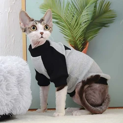 Suéter térmico para gatos Sphynx y Devon Rex – Punto suave gris