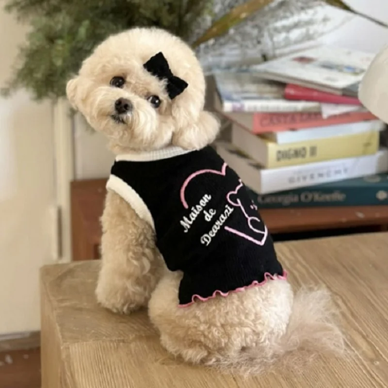 Chaleco de verano con estampado adorable para perros Poodle
