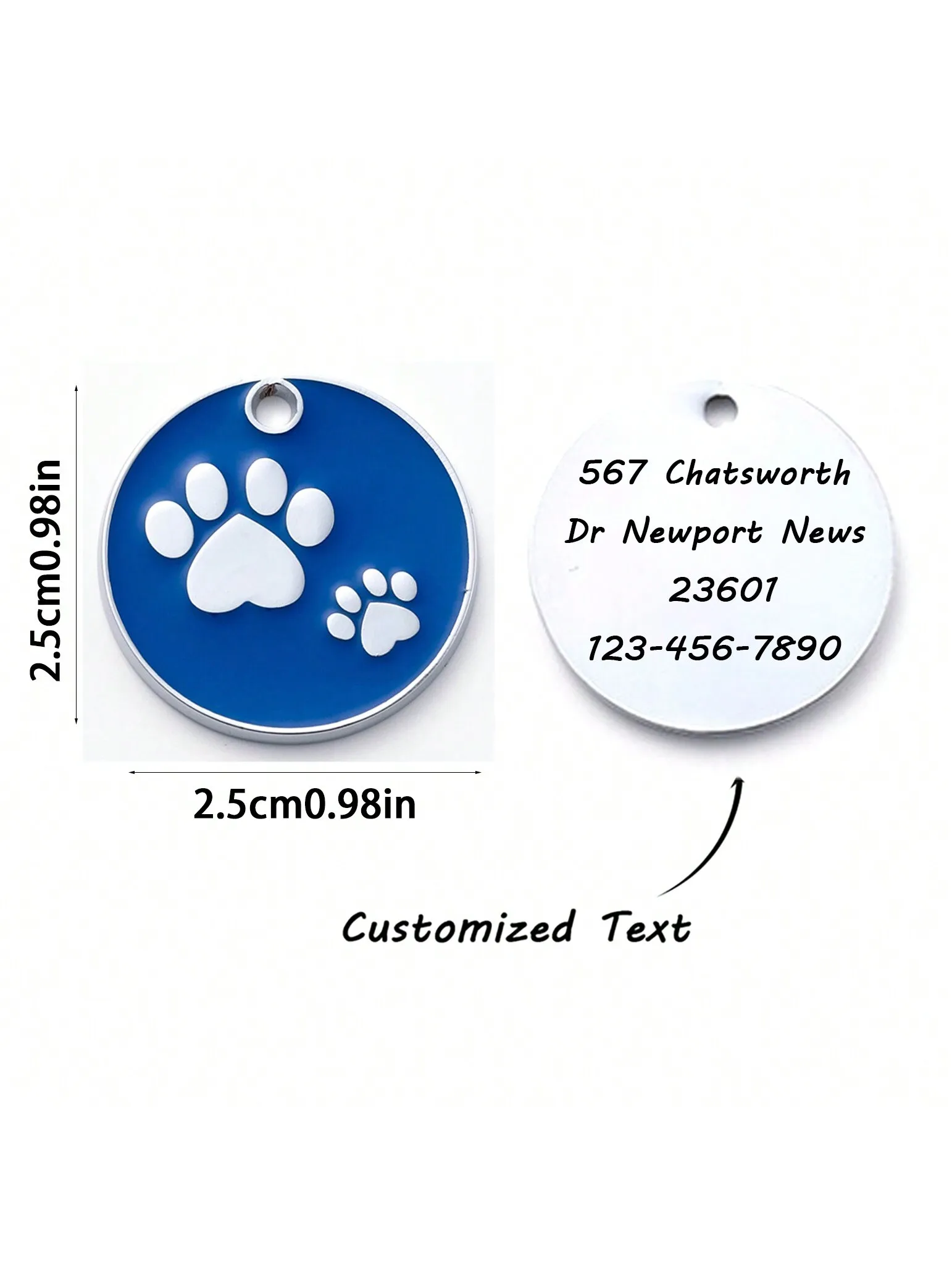 Etiqueta de identificación para perro y gato, colgante de pata personalizado grabado, accesorios para Collar con nombre de mascota, cachorro y gatito - imagen 2