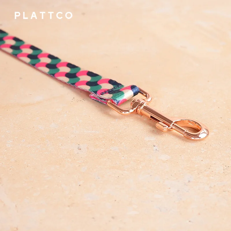 PLATTCO conjunto de perro de diseño único estampado GUMMY WORMS patrón con hebilla de oro rosa de alta calidad 5 tamaños PDC317RG y PDL317RG - imagen 5