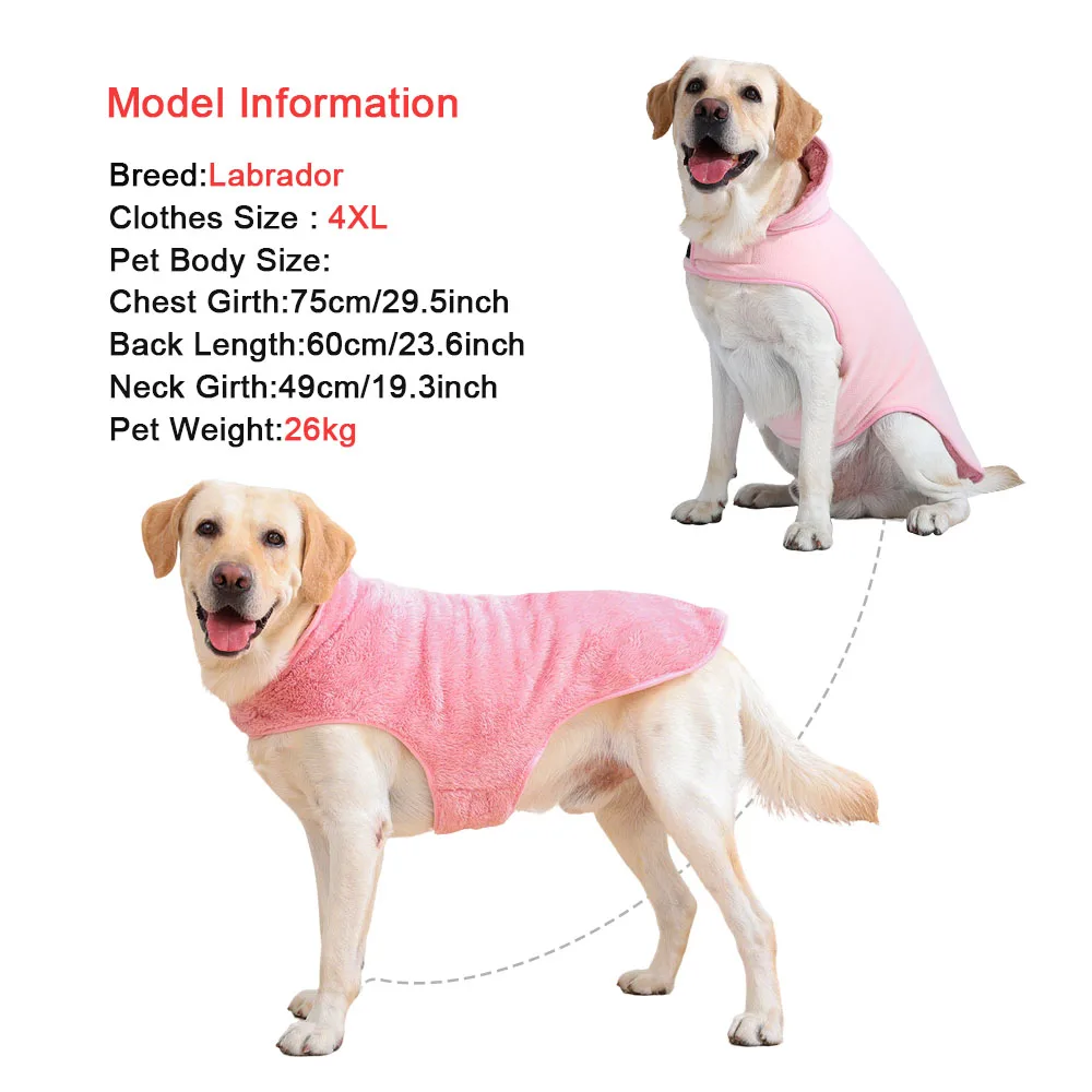 Ropa Reversible para perros grandes, suéter de lana suave, chaqueta para perros medianos y grandes, abrigo de Labrador Golden Retriever, disfraz, trajes para mascotas