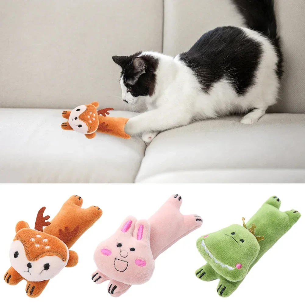 Juguetes con forma de Animal para gatos, juguetes interactivos divertidos de felpa para gatos, Mini dientes de molienda, juguetes de hierba gatera, juguete para masticar para gatitos, accesorios para mascotas - imagen 3