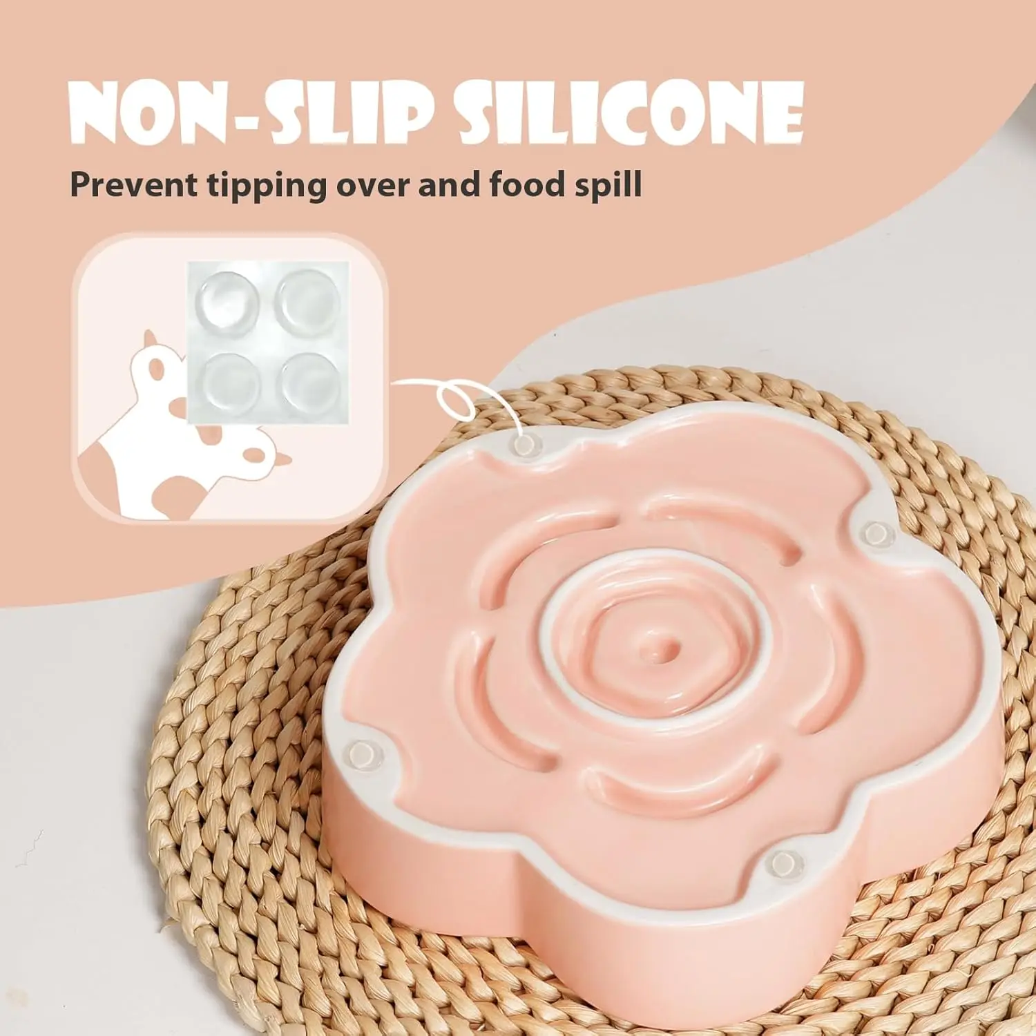 Cuenco de cerámica para perros de comedero lento para raza pequeña, cuenco de comida para perros de alimentación lenta de 6,7 pulgadas, alimentador lento antideslizante para perros - imagen 5