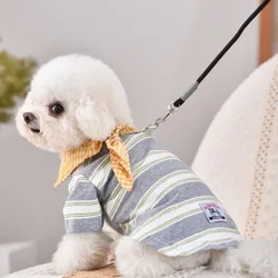 Camiseta a rayas con bufanda para perros: fresca y transpirable