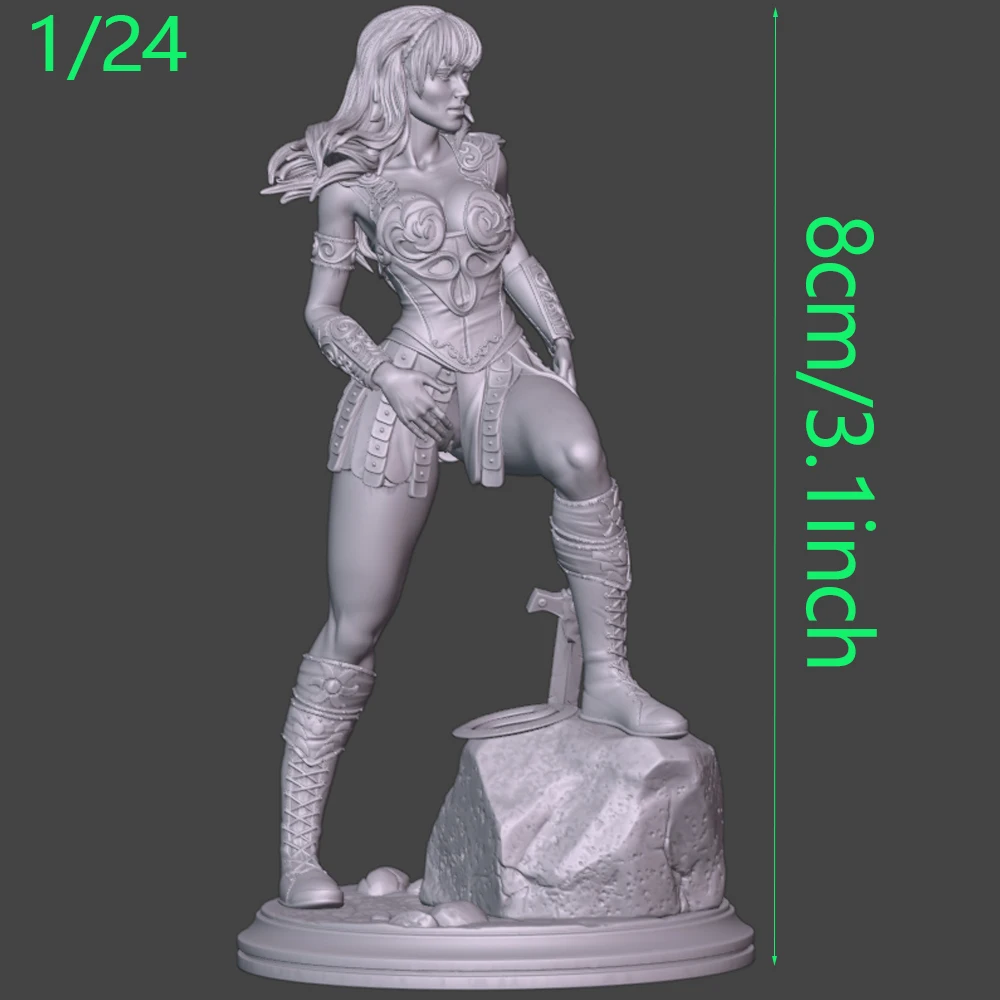 Figura de resina guerrera medieval sin pintar 75mm para modelismo - imagen 2