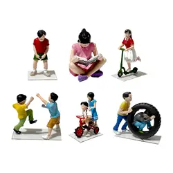 Figura en miniatura a escala 1:64, Mini figura de personas a la moda, figura de personas pintada para accesorios de fotografía, diseño de Micro paisaje Diorama, 1/64