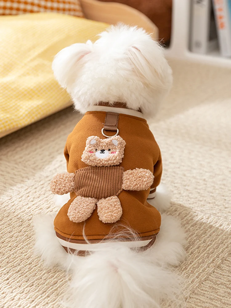 Ropa bonita de diseñador de animales para perros, sudadera cálida de invierno para cachorros, sudaderas con capucha, abrigo para perros con anillo en D, chaqueta para gatos, disfraz para mascotas, novedad de 2024 - imagen 5