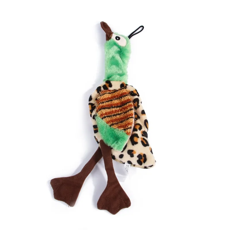 Juguete de peluche chirriante para mascotas, juguete interactivo de 30x9cm con relleno de pato y pájaro, limpieza gratuita para cachorros, cuerda para masticar - imagen 3