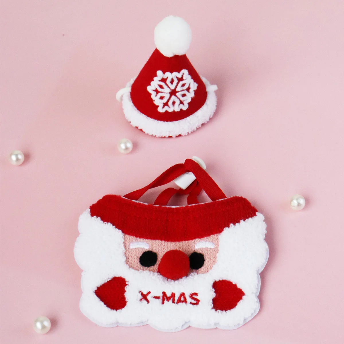 Bufanda navideña para mascotas, sombrero con forma de copo de nieve, bufanda bonita para perros pequeños y medianos, decoración navideña de Año Nuevo, accesorios para cachorros - imagen 3