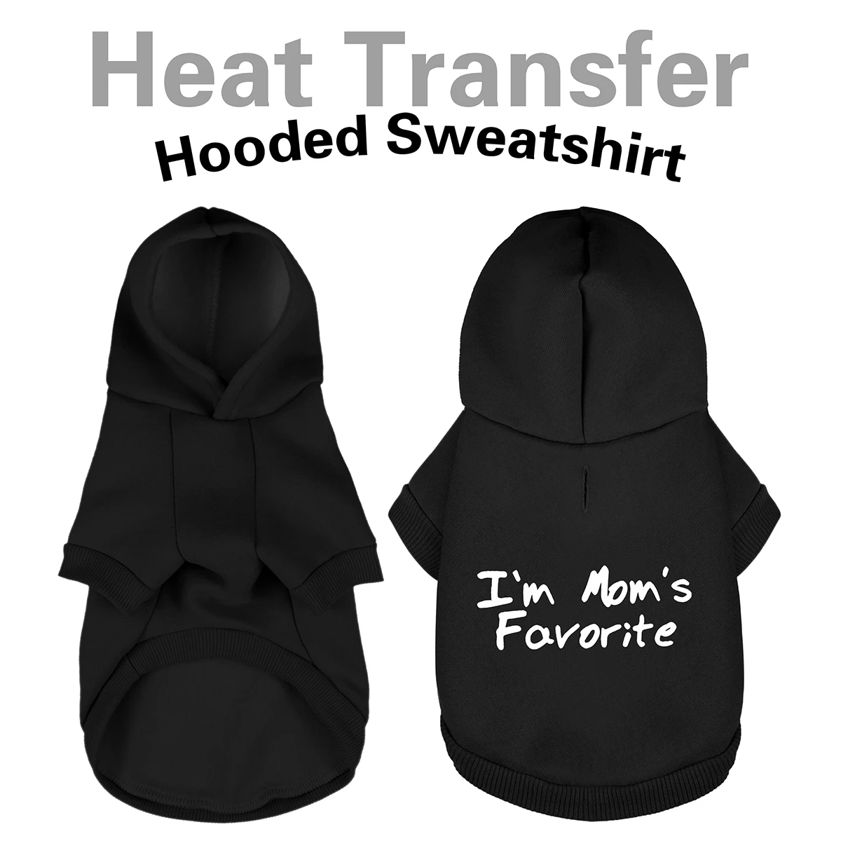 Sudadera con capucha acogedora para perros con orificio para la correa: sudadera estampada "I'M Mom'S Favorite" para perros pequeños y grandes en invierno y noches frescas. - imagen 4