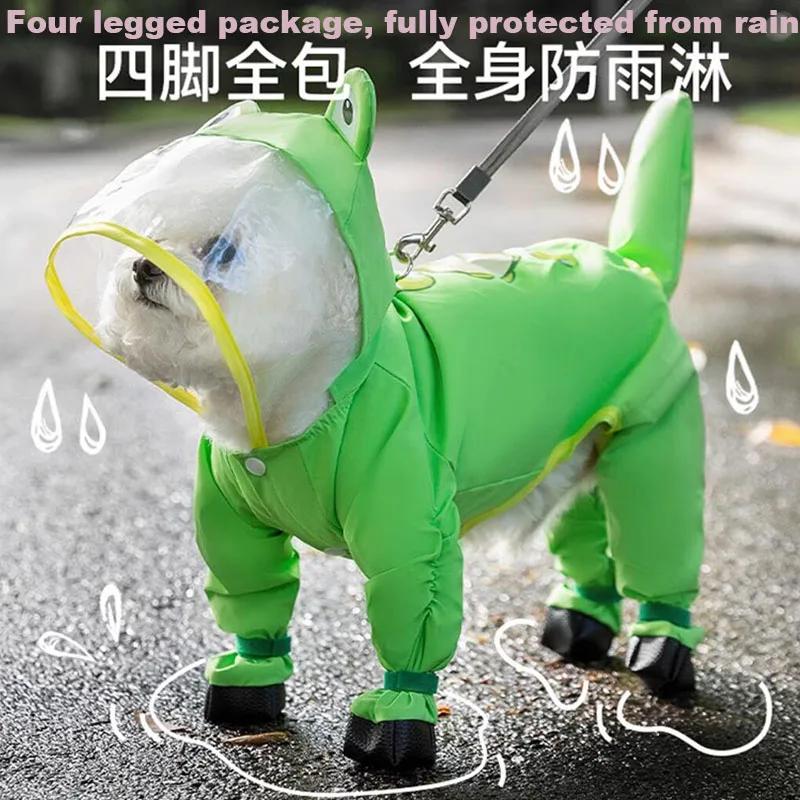 Chubasquero para exteriores para perros pequeños, impermeable en los cuatro pies, accesorios para mascotas, perros pequeños y medianos