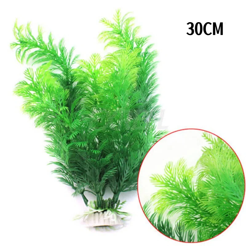 Planta artificial para acuario 30 cm – Hierba verde decorativa para pecera - imagen 5