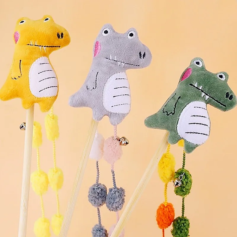 Juguete interactivo para gatos: bola peluche, borlas y palo largo - imagen 3