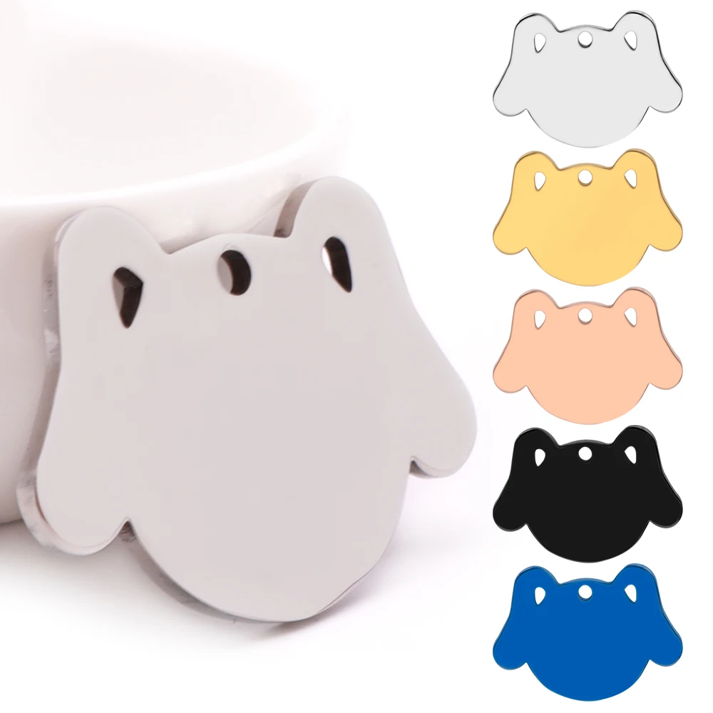 ป้ายชื่อสัตว์เลี้ยงสแตนเลส 100 ชิ้น อุปกรณ์ตกแต่งปลอกคอสุนัขและแมว ป้ายโลหะสลักชื่อแบบกำหนดเอง ของขวัญคุณภาพ