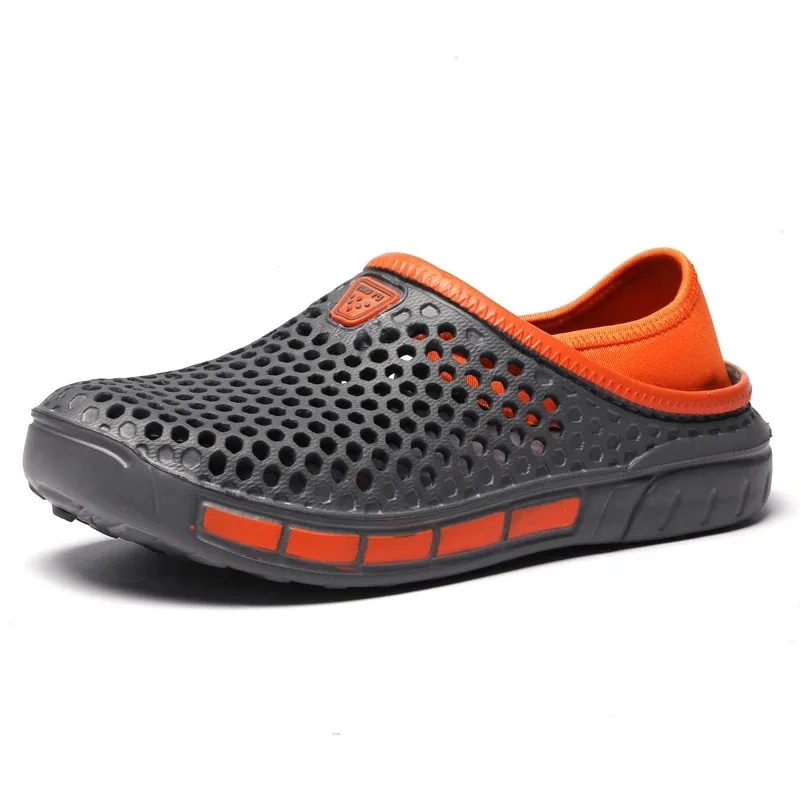 Sandalias de playa de verano para hombre, zapatos informales transpirables con agujeros, zuecos ligeros para el hogar y el jardín, zapatillas planas para hombre al aire libre - imagen 5