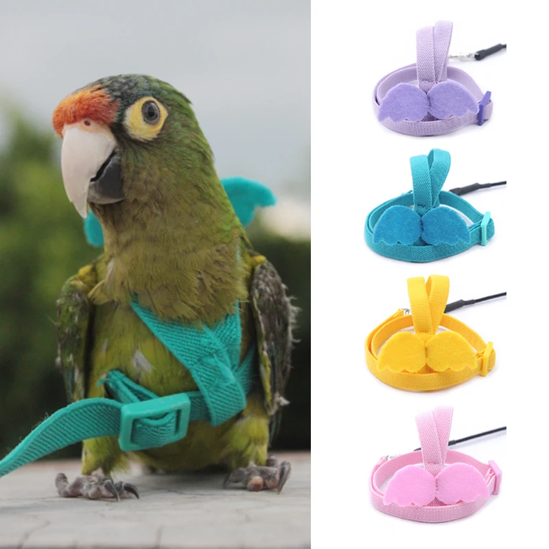 Arnés elástico ajustable para pájaros y loros, correa de tracción para entrenamiento de mascotas al aire libre, accesorio para cacatúas y Lovebird