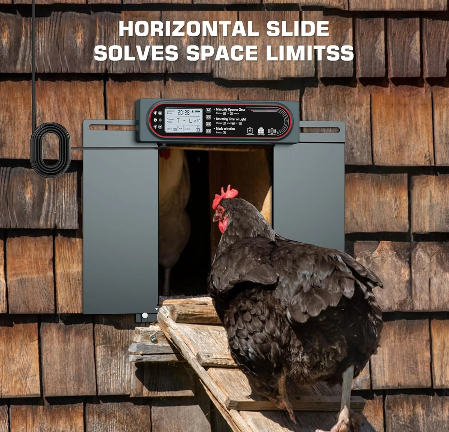 Puerta automatica para gallinero solar antipinzamiento y sensor de luz - imagen 5