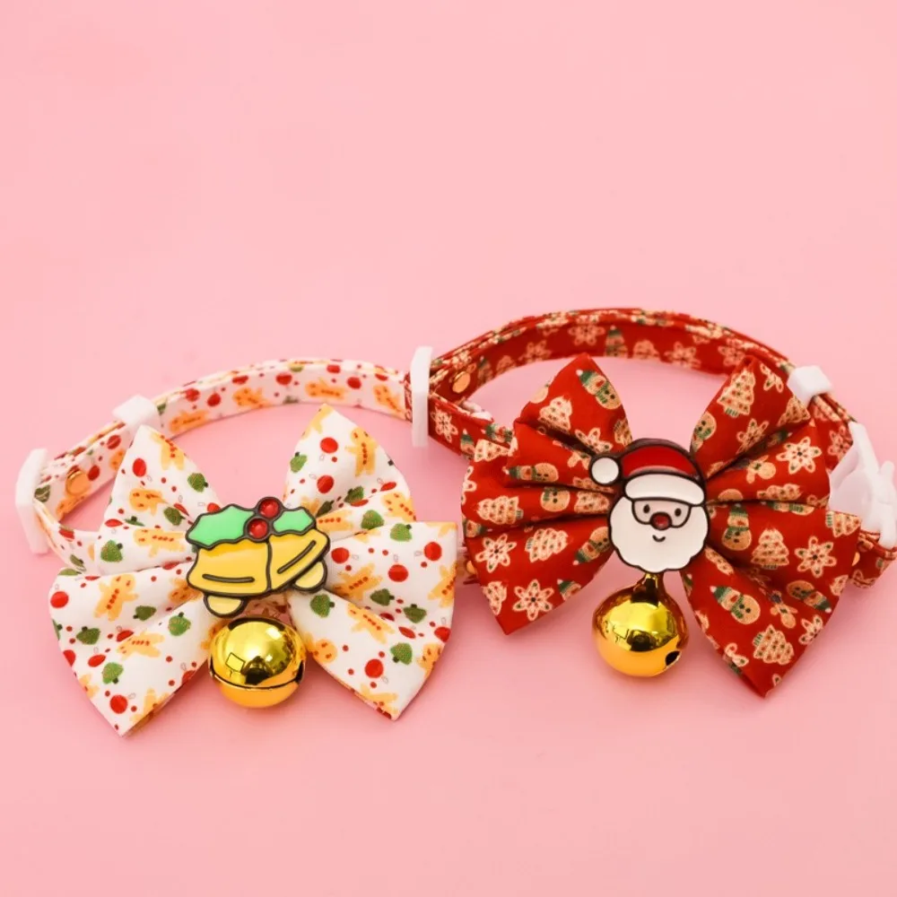 Collar navideño lazo muñeco nieve cierre ajustable para gatos y perros - imagen 5