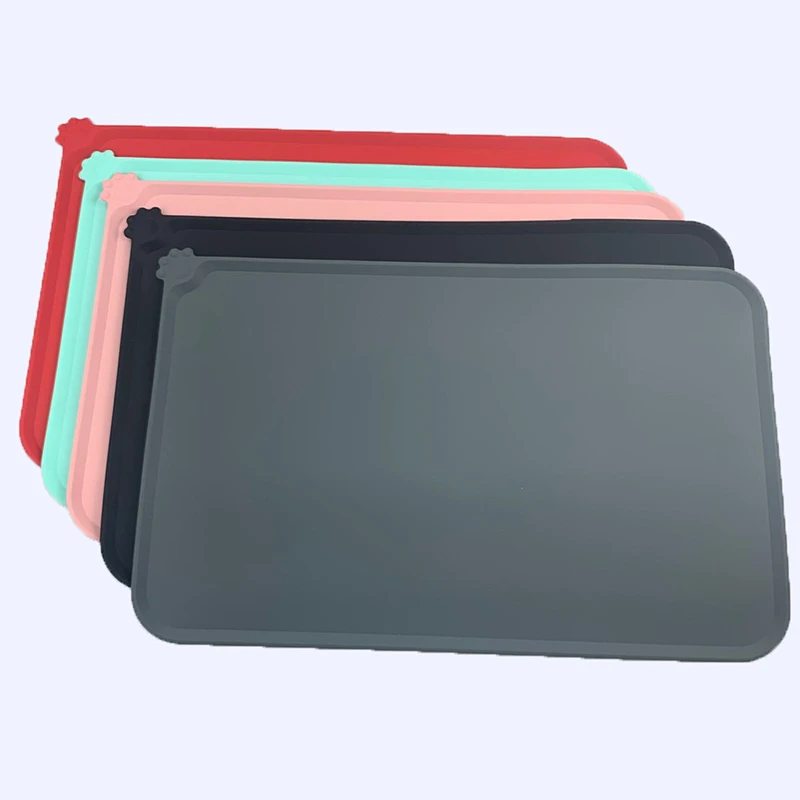 Estera impermeable de invierno para mascotas, almohadilla de silicona de Color sólido para comida de mascotas, cuenco para mascotas, estera para beber, mantel de alimentación para perros, fácil lavado - imagen 4