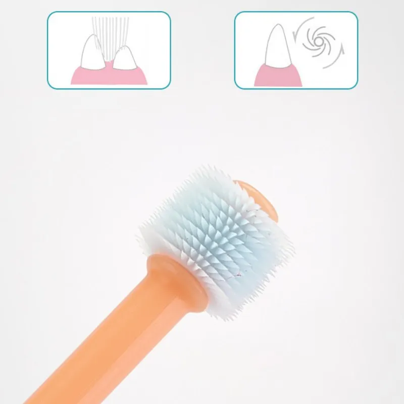 Cepillo de dientes para mascotas, 360 grados, Limpieza de dientes de perro, pelo suave, cepillo de dientes de gato, cabeza pequeña, productos para mascotas - imagen 5