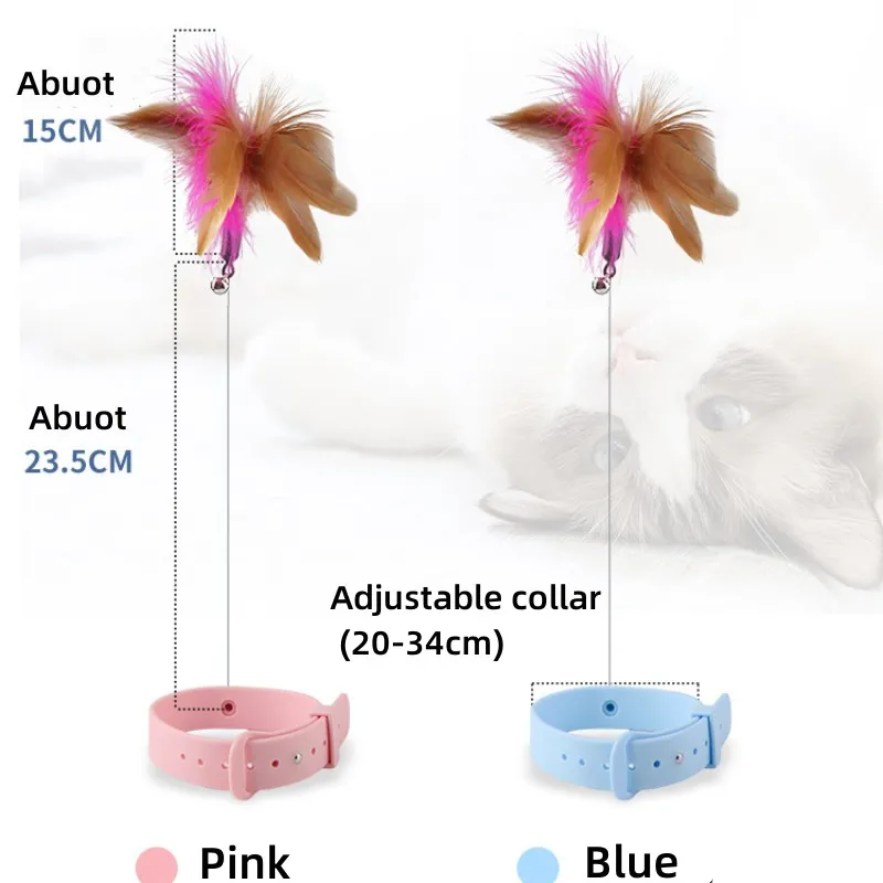 Juguetes interactivos para gatos, divertido palo de rompecabezas de plumas con campana, Collar para mascotas, gatito, varita de juguete, juguetes de entrenamiento para gatos, suministros - imagen 4