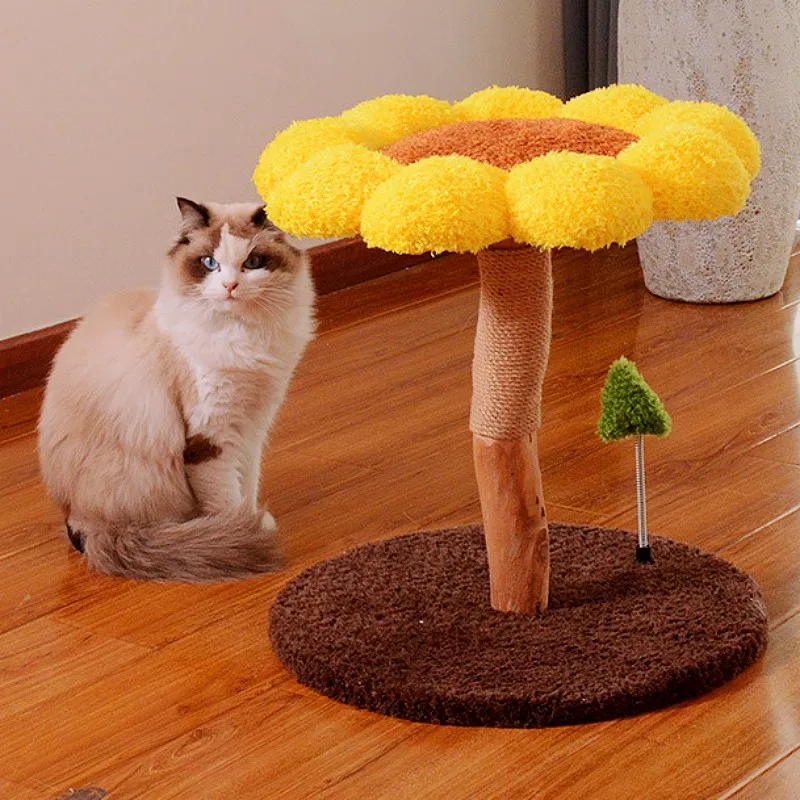 Rascador para gatos en forma de flor - Torre de madera maciza - imagen 5